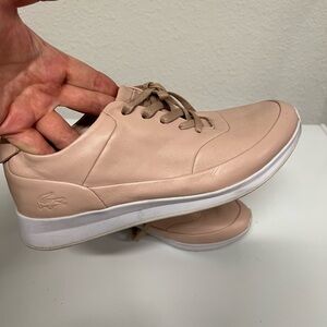 Lacoste real leather pink nude sneakers 7